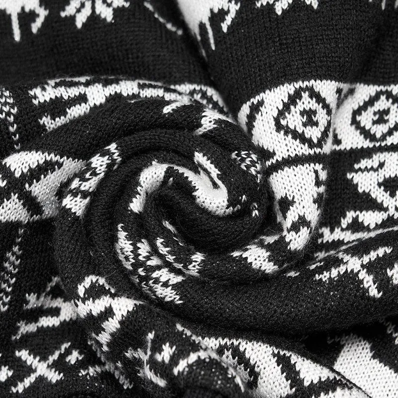 Damen Grunge Skull Deer Lockerer Pullover