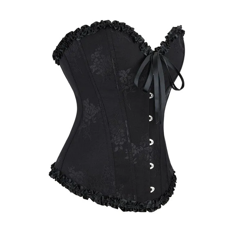 Gothic-Überbrustkorsett mit Rüschensaum und Schnürung für Damen