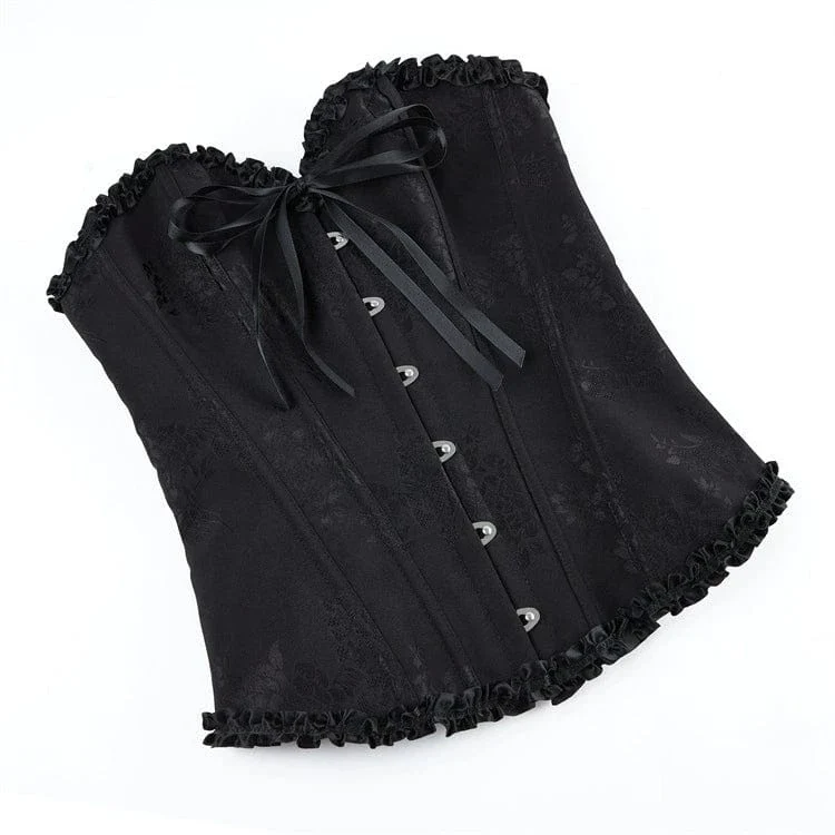 Gothic-Überbrustkorsett mit Rüschensaum und Schnürung für Damen