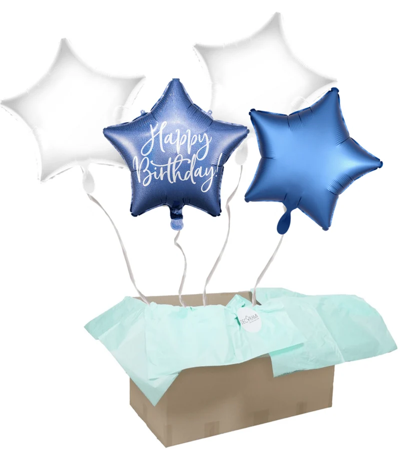 Heliumballon-Geschenk Sternchen "Happy Birthday"