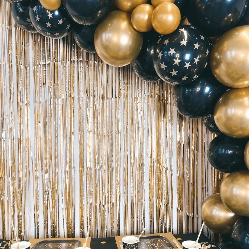 Ballongirlanden-Kit DIY Schwarz Gold Sterne