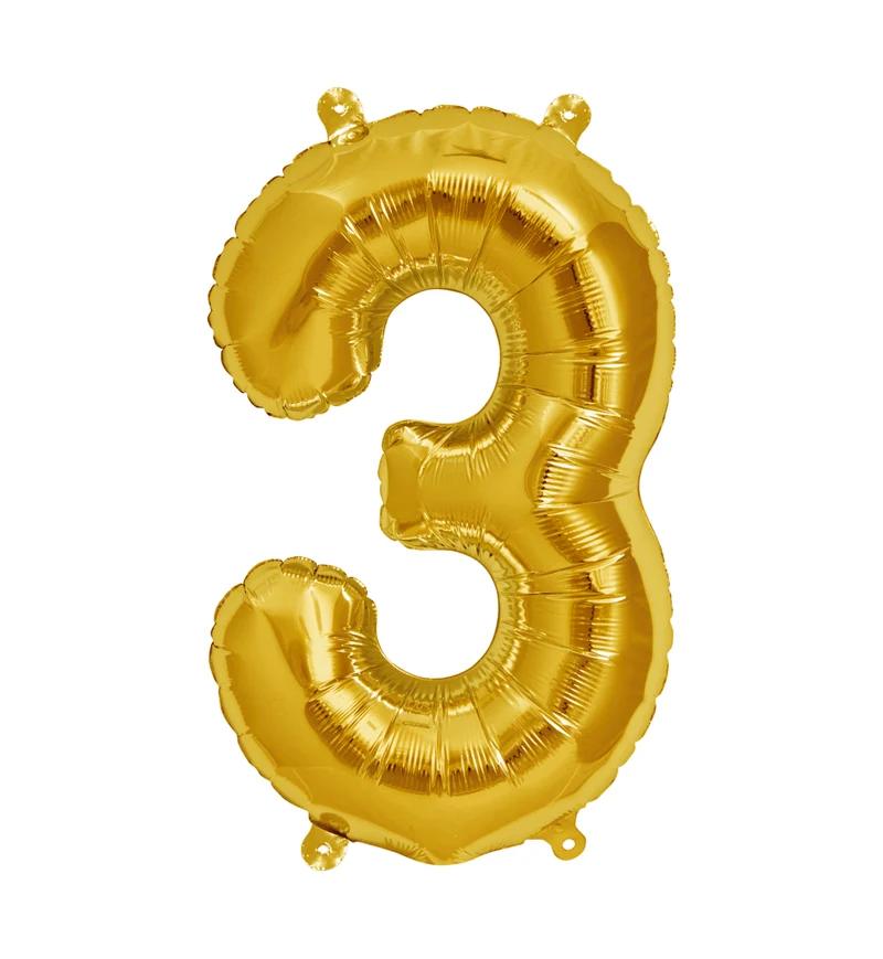 Zahlen Ballon 3 Gold