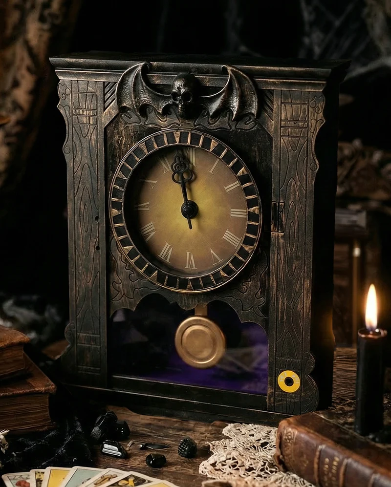 Verzauberte Tischstanduhr Bewegung, Licht & Sound 25,5cm