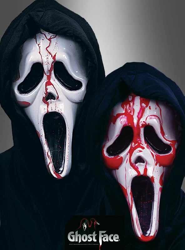Scream Maske Halloween mit Blutpumpe