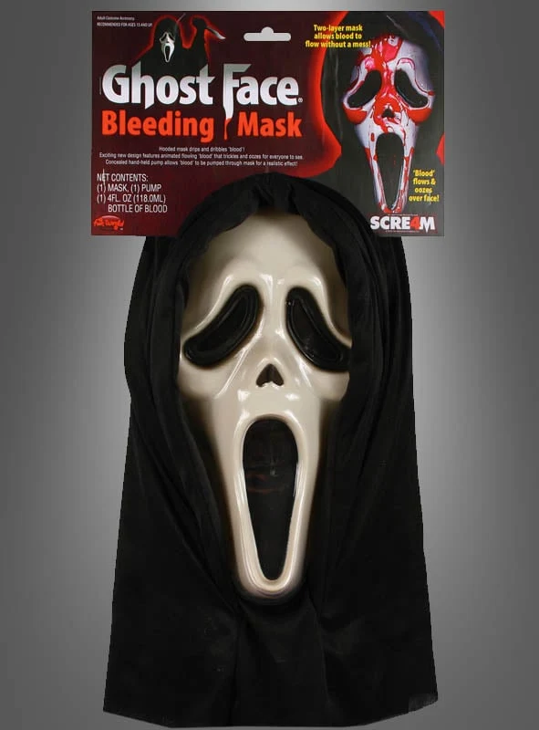 Scream Maske Halloween mit Blutpumpe