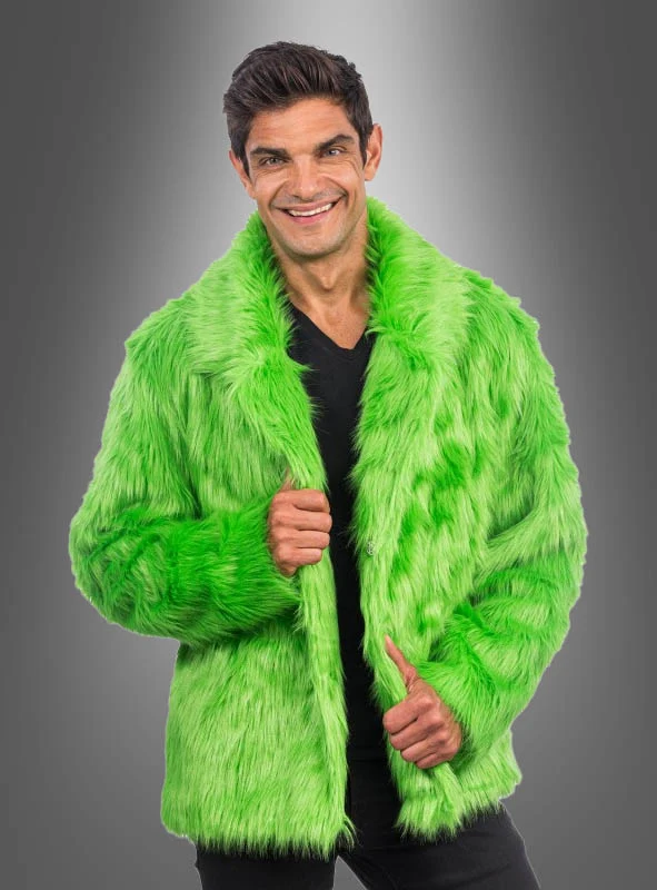 Coole Langhaar Plüschjacke Herren