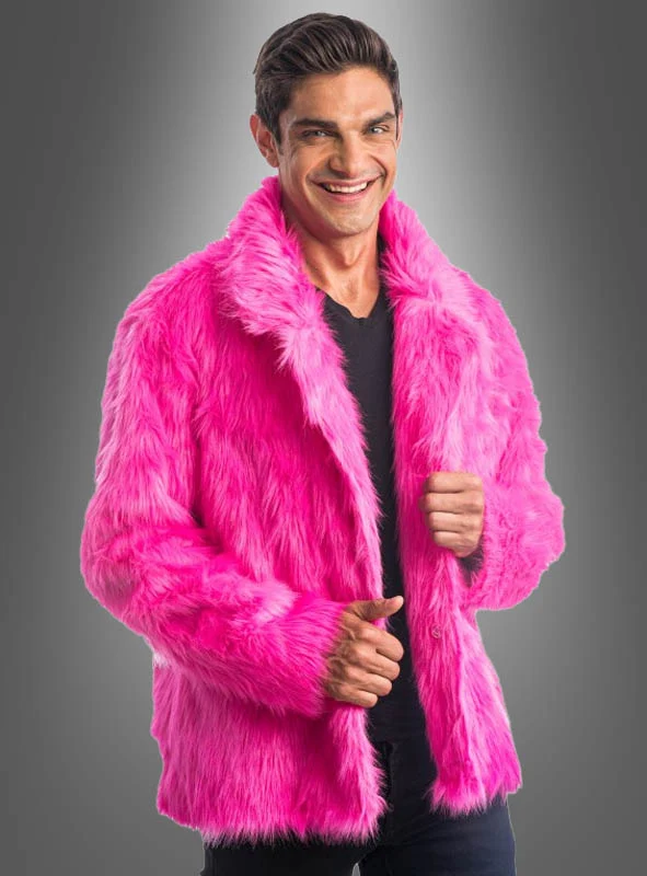 Coole Langhaar Plüschjacke Herren