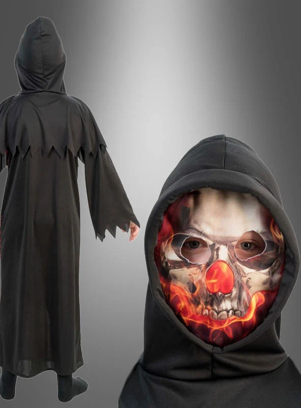Feuerdämon Robe mit Maske für Kids
