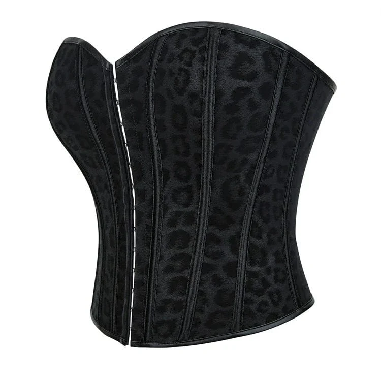 Gothic-Überbrustkorsett mit Leopardenmuster für Damen