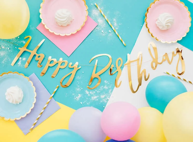 Girlande "Happy Birthday" Gold
