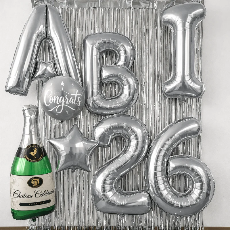 XXL Ballonschriftzug "ABI 2026" Silber