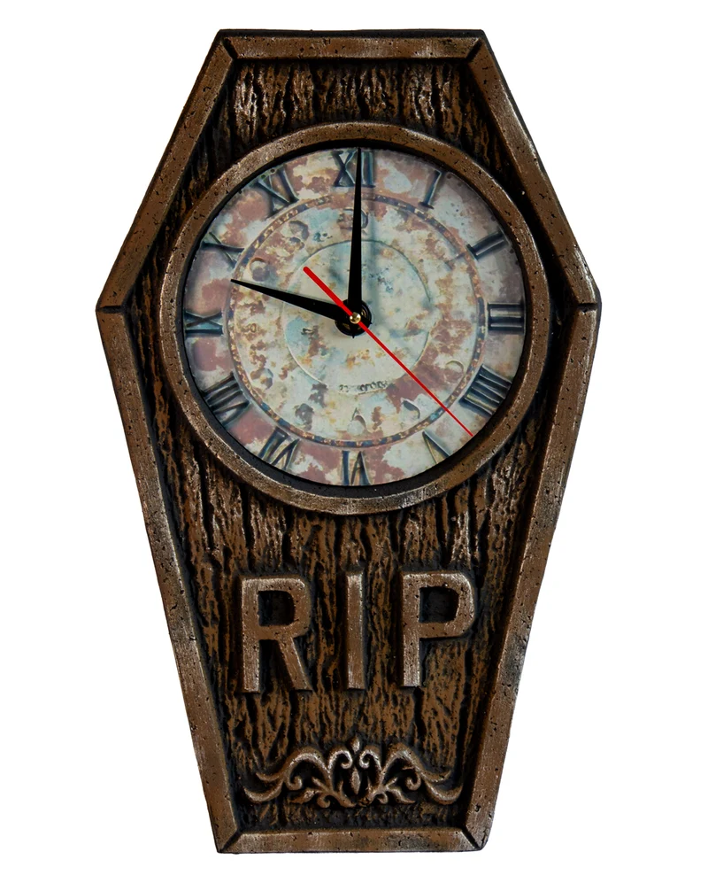 Antike Wanduhr im Sarg Look 45cm