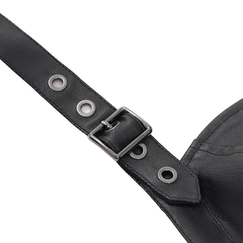 Überbrustkorsett mit Punk-Schnalle für Damen mit Neckholder