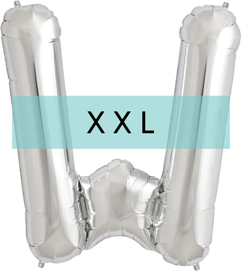 Buchstaben Ballon W XXL Silber