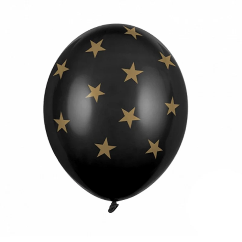 Luftballon Ø 30cm Schwarz mit Sternen 50 Stk.