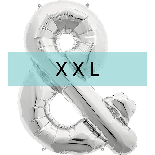 Buchstaben Ballon &-Zeichen XXL Silber