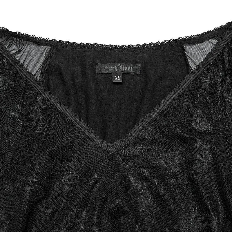 Gothic-Kleid mit tiefen Fledermausärmeln und Fischschwanz für Damen