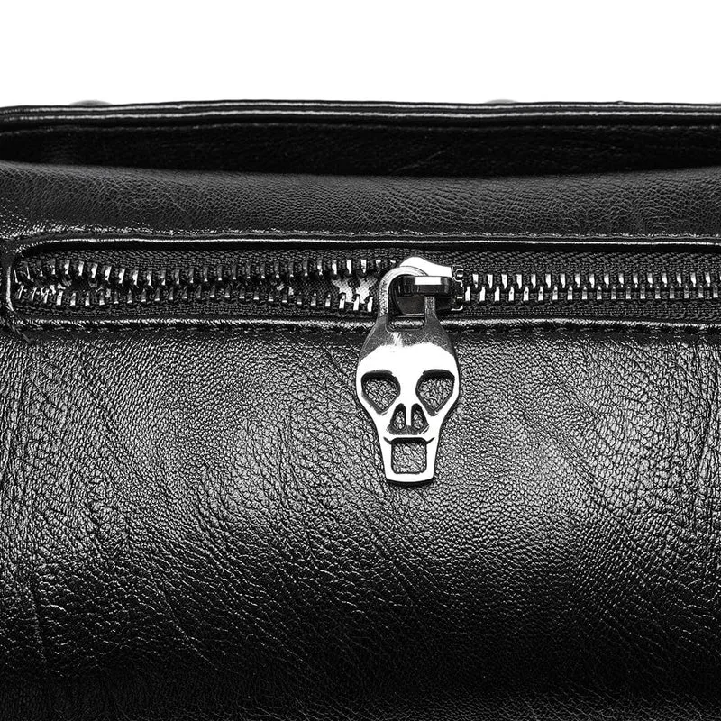 Gothic-Tasche aus Kunstleder mit Perlen und Rosen für Damen