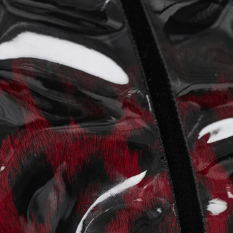 Damen Gothic Leopard Lackleder Unterbrust Korsett Rot