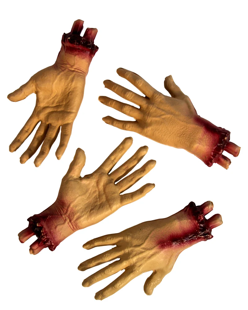 Lebensgroße Blutende Hände 4er-Set