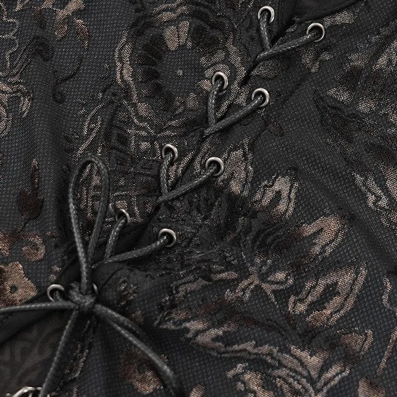 Gothic-Kleid für Damen, schulterfrei, mit Cut-outs und seitlichem Schlitz