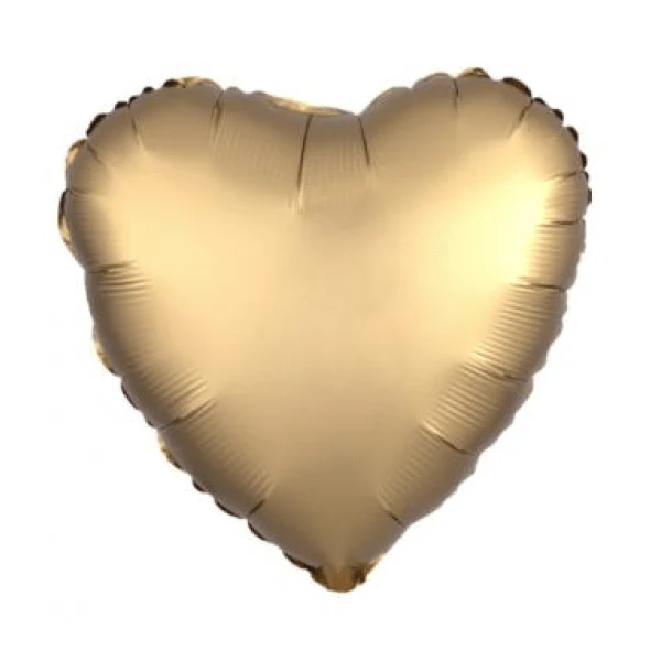 Herzballon Gold Satin