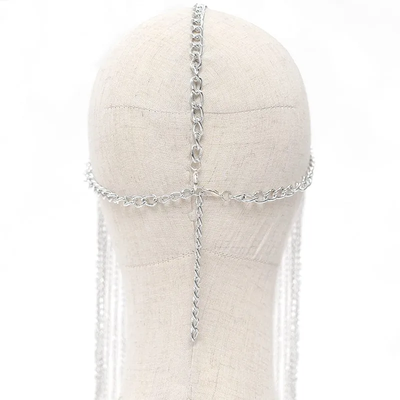Gothic Kopfbedeckung mit Totenkopf und Quaste für Damen