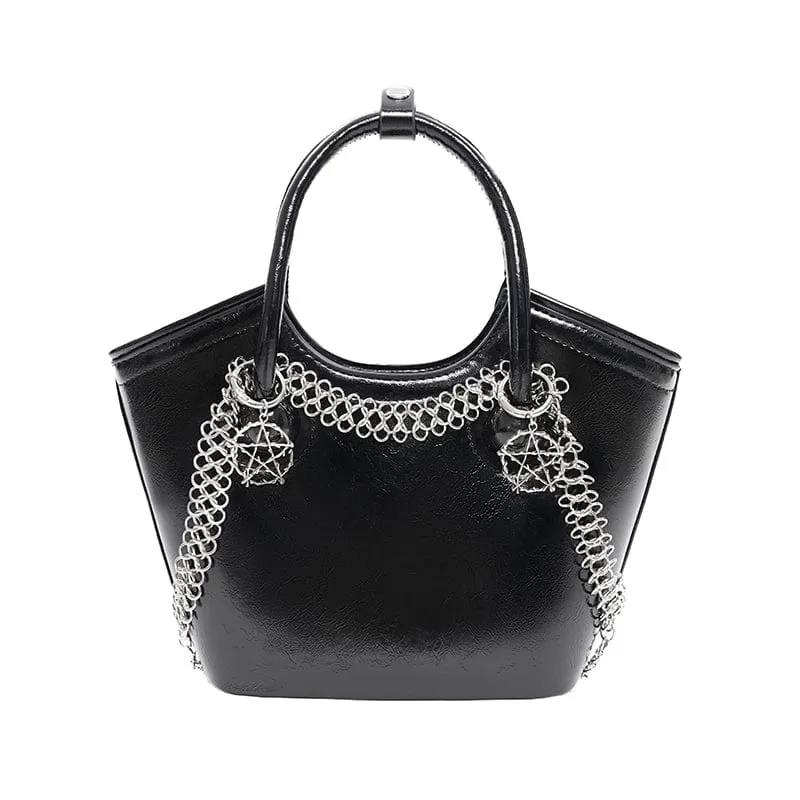 Damen Handtasche mit Punk-Totenkopf und Kette