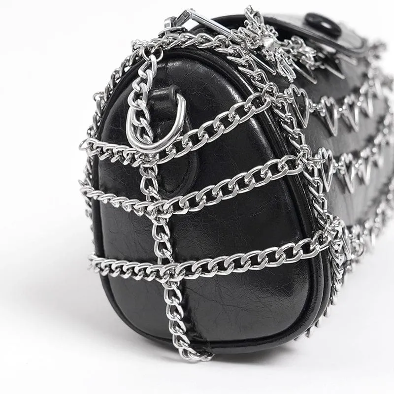 Damen Punk Herz Kette Tasche
