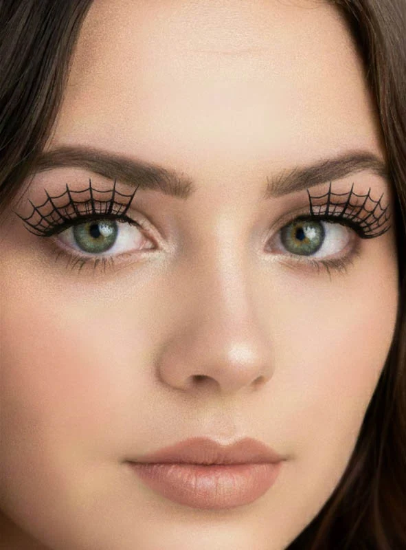Schwarze Spinnennetz Wimpern selbstklebend