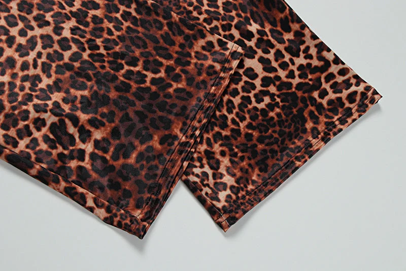 Leopard print cut out jumpsuit