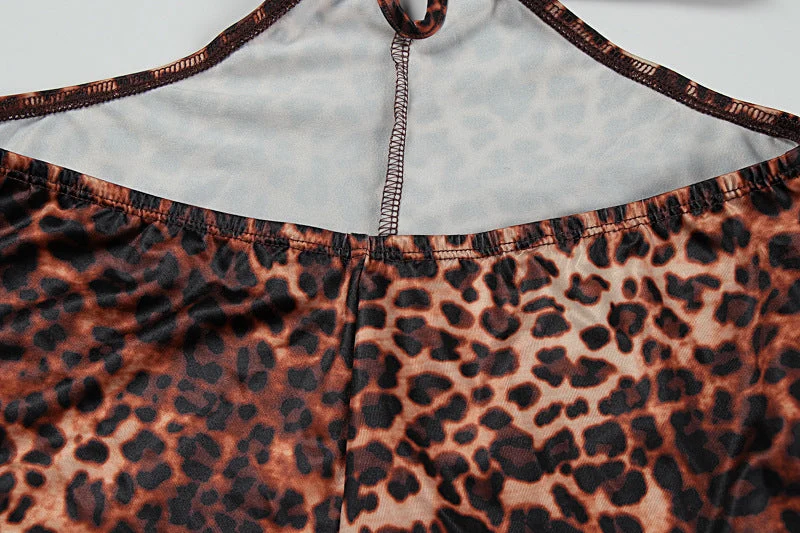 Leopard print cut out jumpsuit