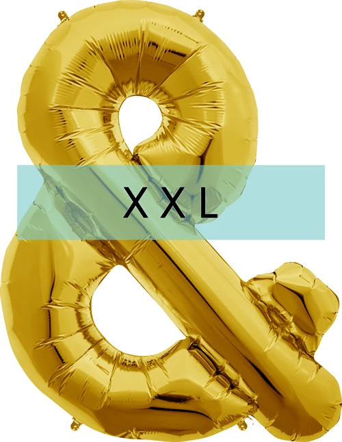 Buchstaben Ballon &-Zeichen XXL Gold