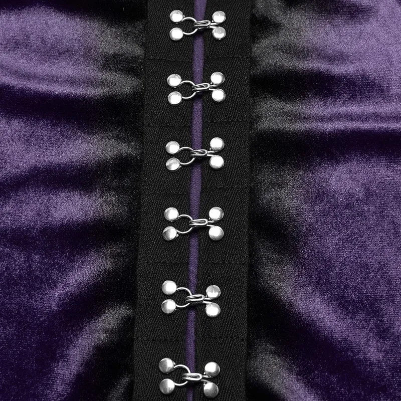 Gothic Irregular Gradient Velvet Shirt für Damen Violett