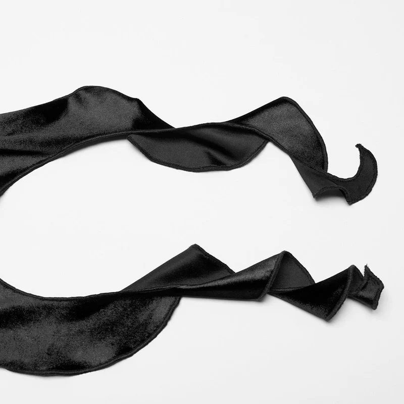Gothic-Hemd aus Samt mit unregelmäßigem Farbverlauf für Damen