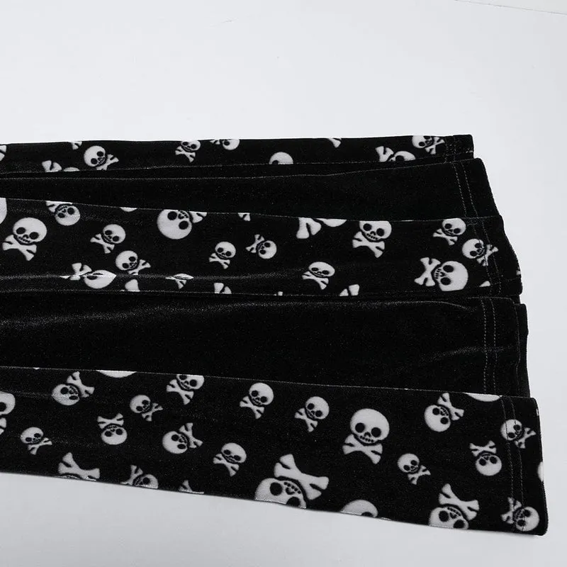 Gothic Schlaghose aus Netzstoff mit Kordelzug für Damen