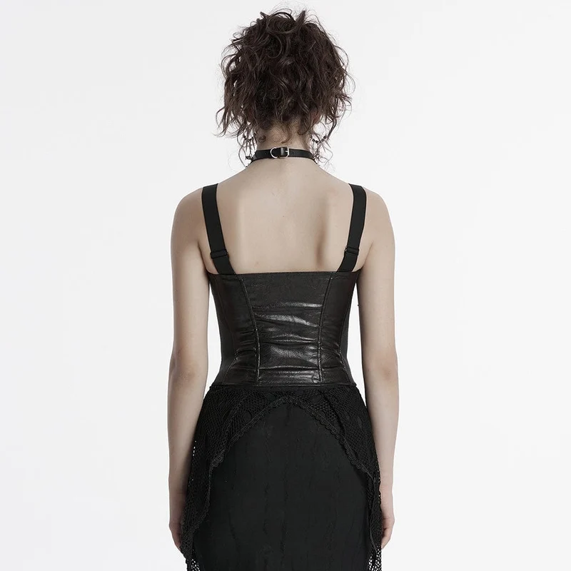 Punk-Weste aus Kunstleder für Damen