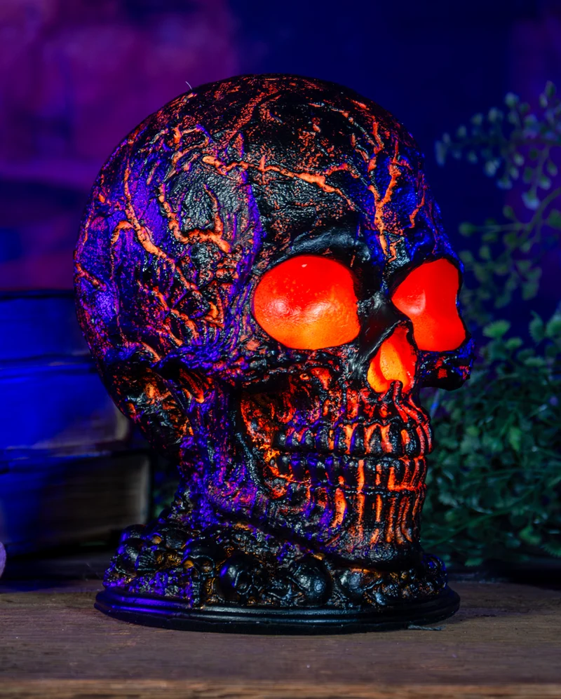 "Lava Stein" Totenschädel Lampe 20cm