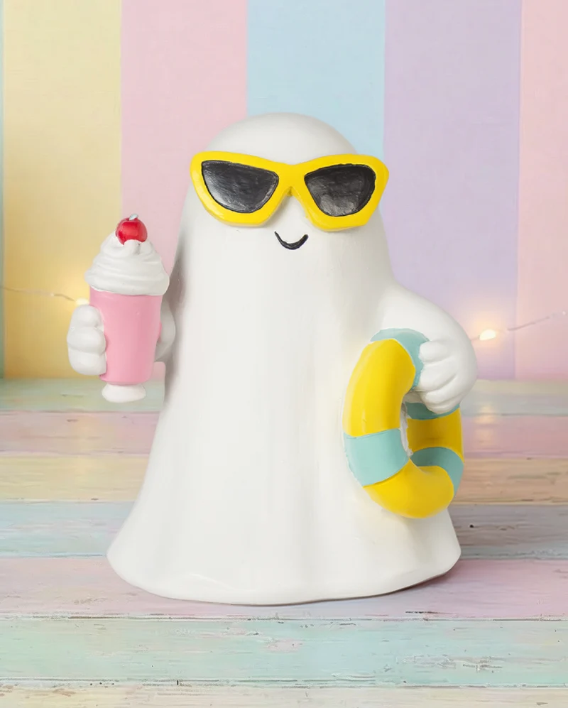 Summerween Gespenst mit Milkshake & Schwimmreifen 15,5cm