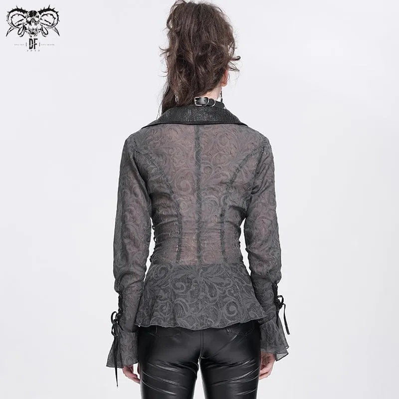 Gothic Irregular Schnürhemd für Damen