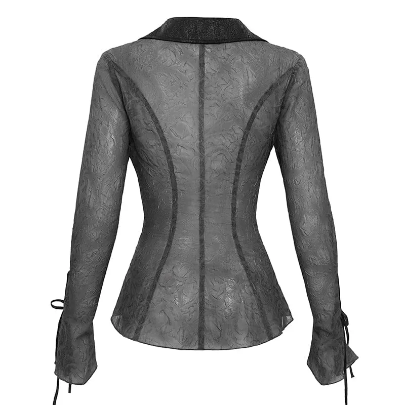Gothic Irregular Schnürhemd für Damen