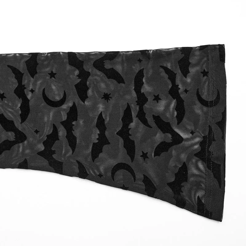 Damen-Gothic-Fledermaus-Mesh-Shirt in Übergröße