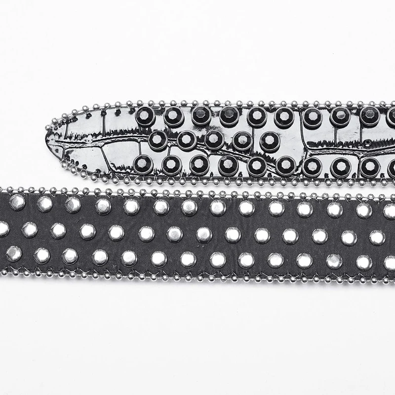 Punk-Gürtel mit Strasssteinen und Herzmotiv für Damen