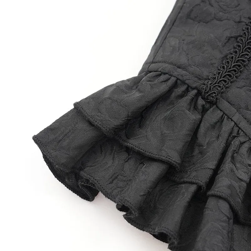 Gothic Unterbrustkorsett mit Rüschen und Spitze für Damen in Schwarz