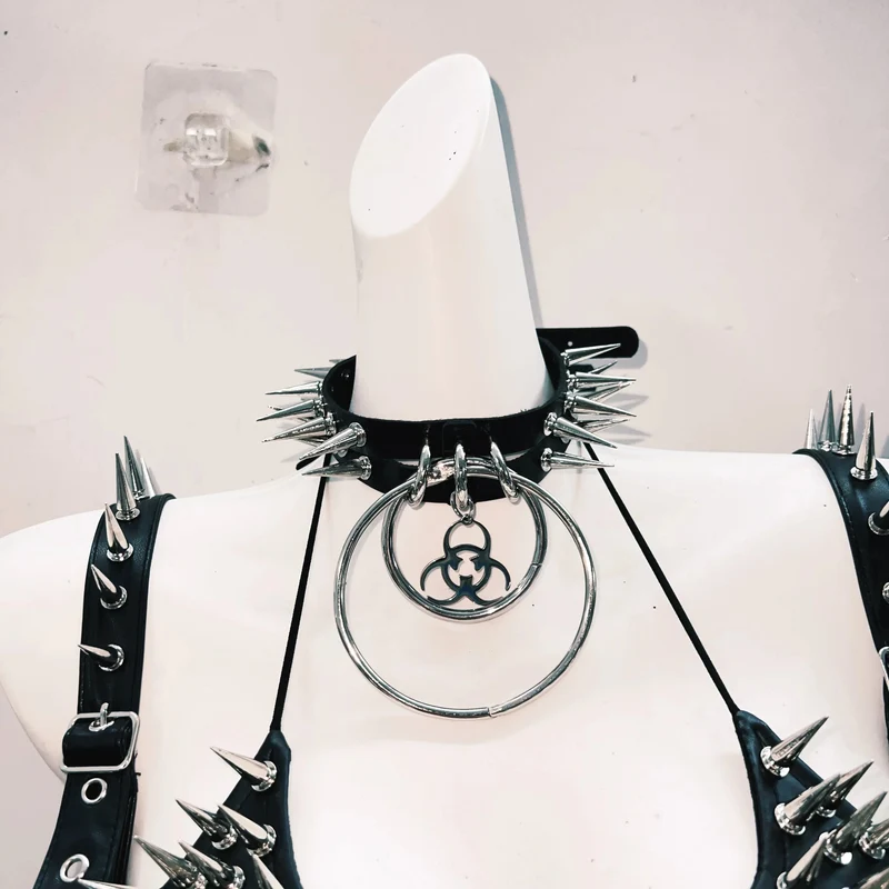 Rhinestone halter self tie skull applique belt top