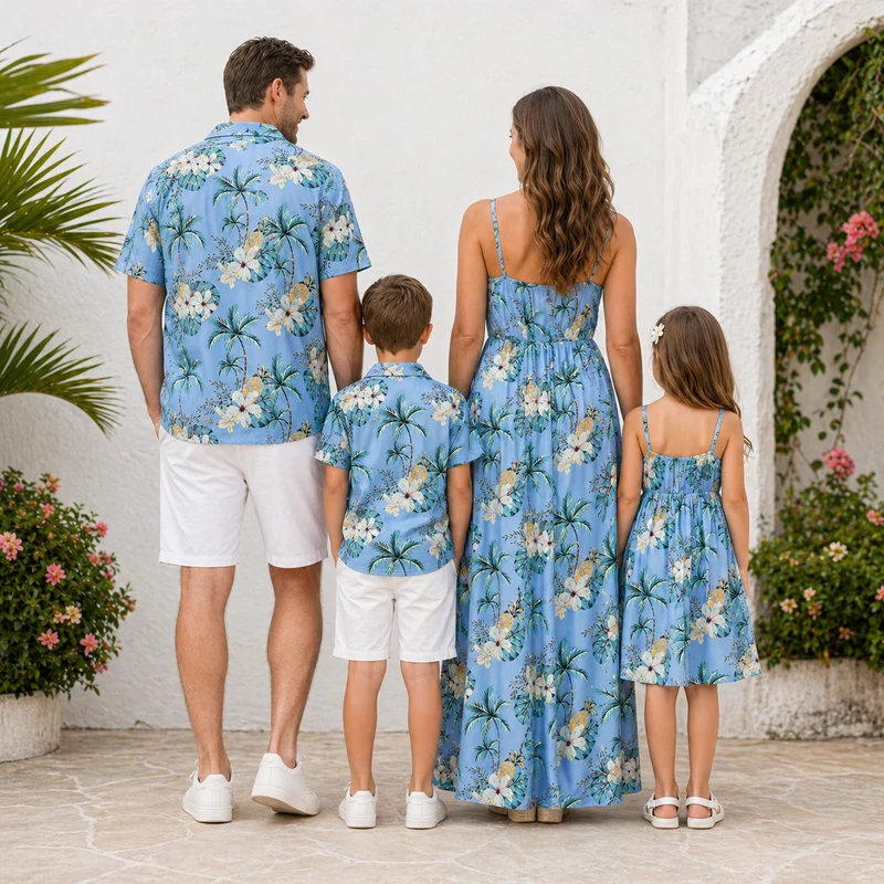 Familien Partnerlook in Leuchtenden Farben