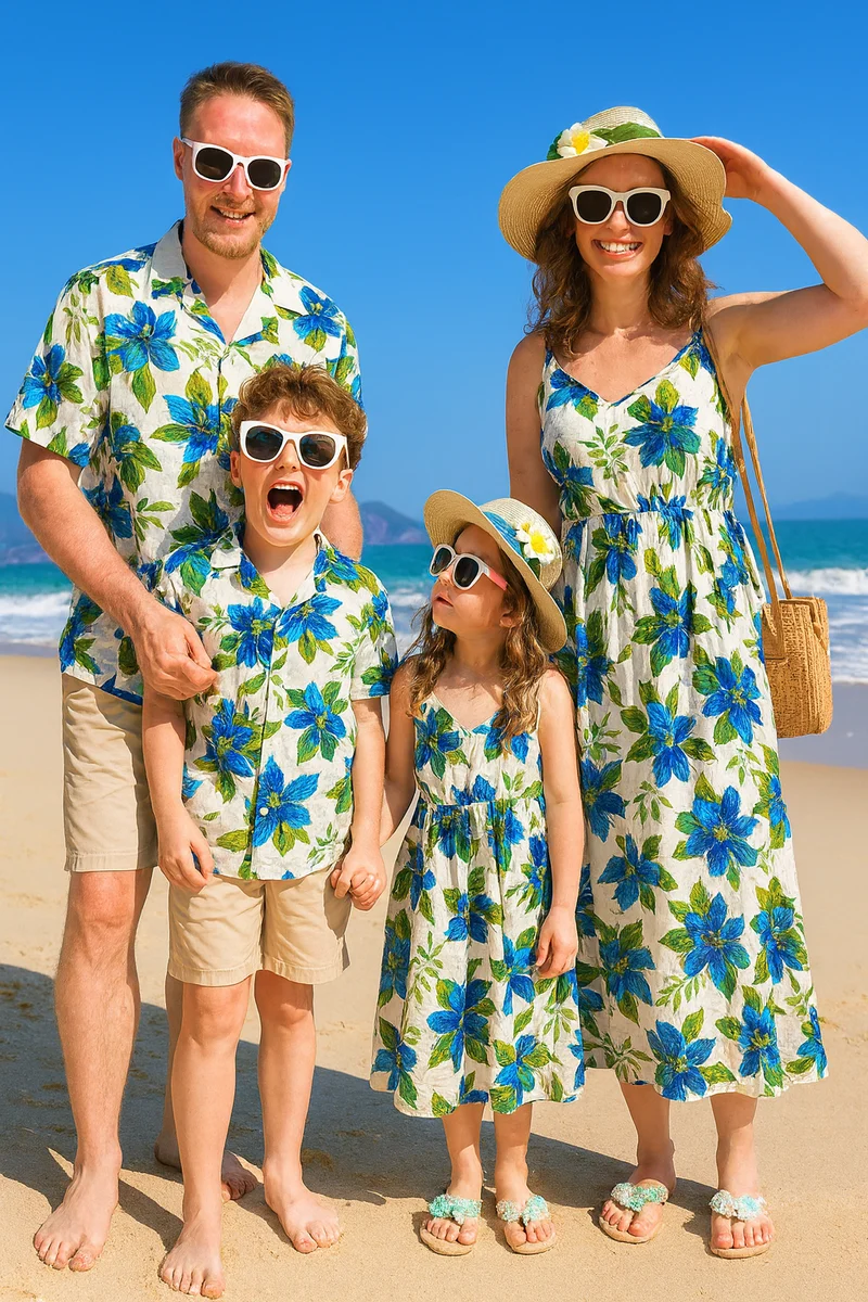 Geblümter Familien Partnerlook
