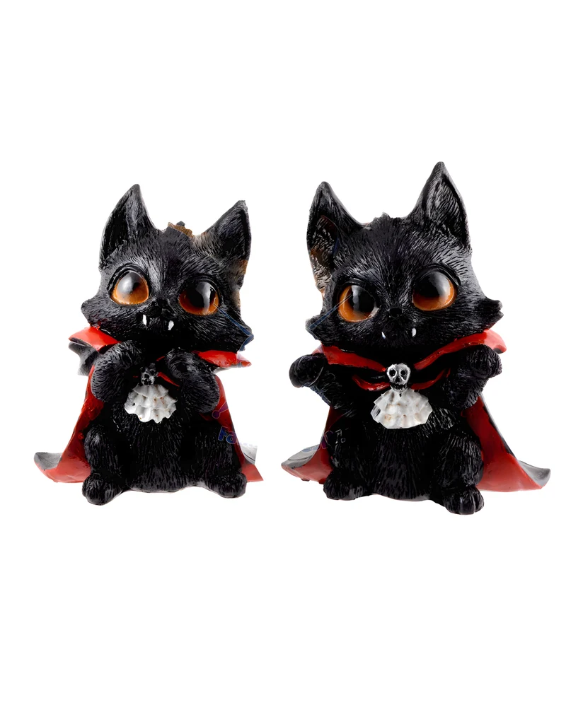 Vampirkatze "Catula" mit Vampirumhang 10cm