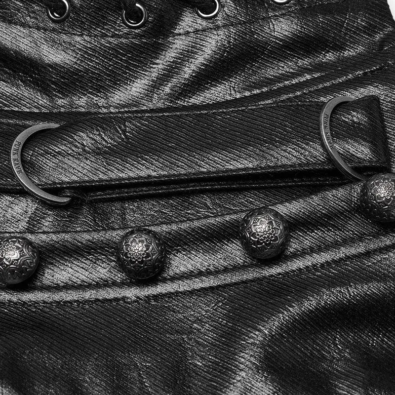 Unterbrustkorsett mit Punk-Riemen und Schnürung für Damen
