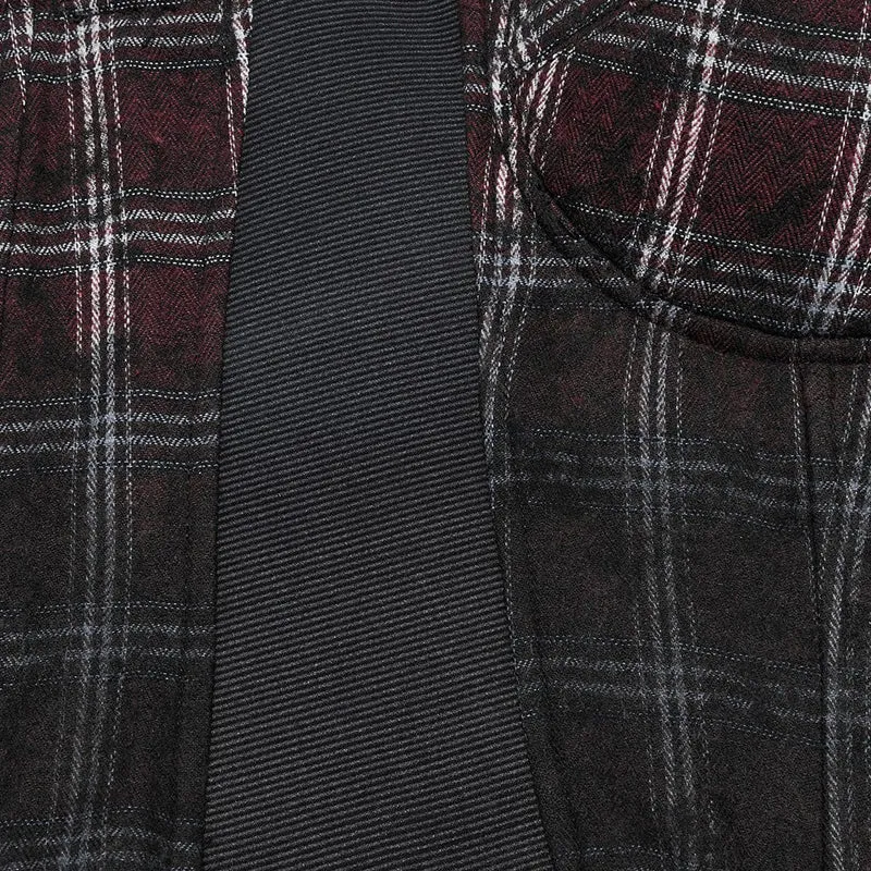Damen Weste mit Punk-Reißverschluss und Farbverlauf-Karos